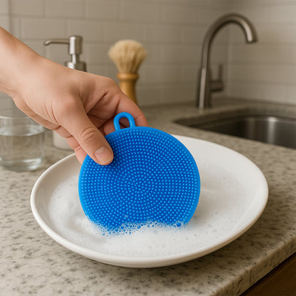 silicone scrubber, dishwashing sponge, kitchen scrub pad, reusable sponge, silicone brush cleaner, non-scratch scrubber, body scrubber, pot holder silicone