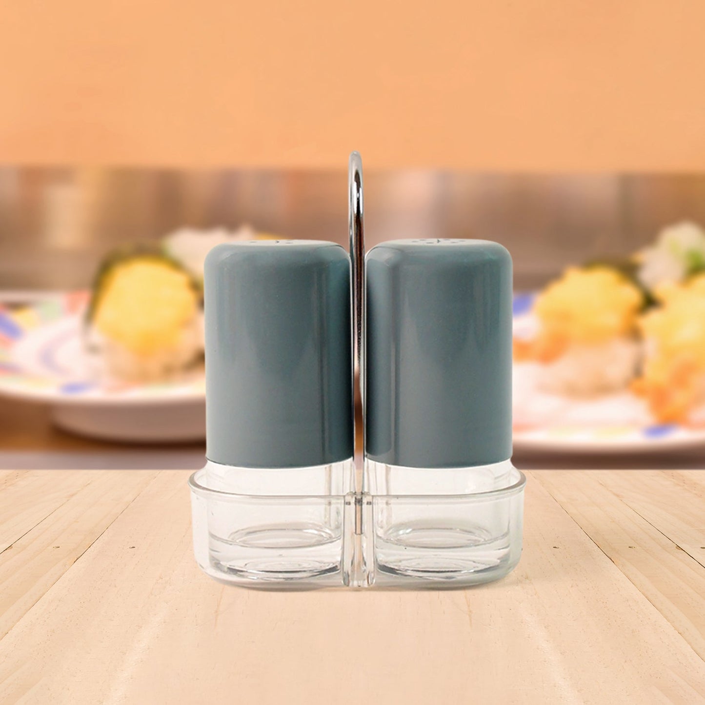 Apex acrylic salt and pepper shakers set for kitchen and dining, transparent seasoning container set for modern kitchen use, 2 piece salt and pepper dispenser for everyday cooking, stylish acrylic spice jars with lids, unbreakable salt and pepper holders for table use,