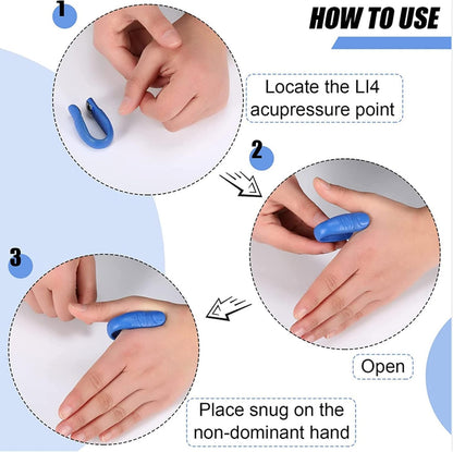 magnetic acupressure clip for migraine and headache relief, LI4 pressure point clip for natural pain management, sugar-controlled hand tool for pressure therapy, drug-free migraine treatment with magnetic clip