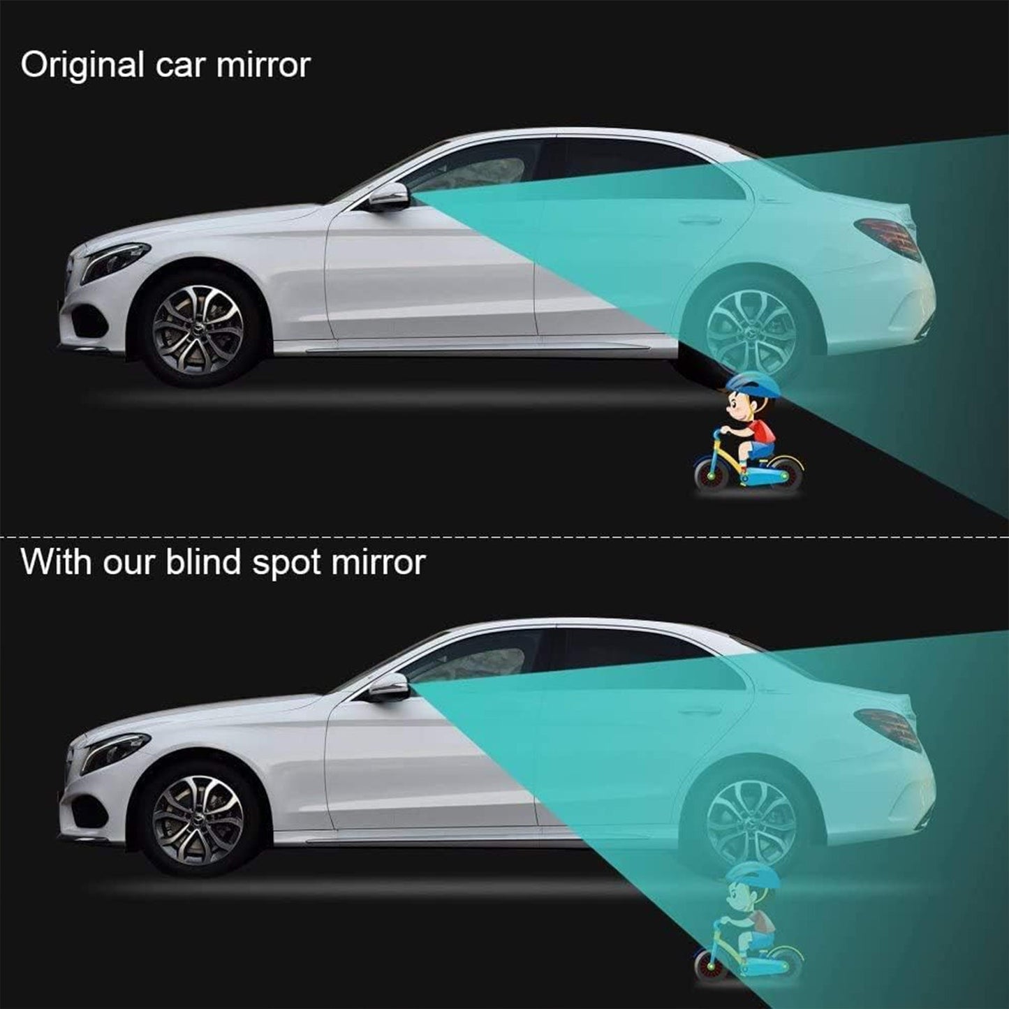 best car blind spot mirror 4 piece set with 360 swivel in India, HD convex mirrors for reducing blind spots while driving,