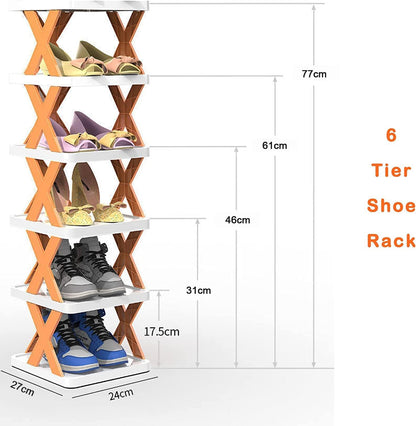 6 layer shoe rack, foldable shoe stand, portable shoe organizer, home shoe rack, office shoe storage, collapsible shoe shelf, shoe rack for small spaces, easy assemble shoe rack, space saving shoe rack, multifunctional storage rack