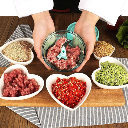 manual food chopper, vegetable chopper, hand chopper 6 blade, onion cutter, manual mixer, pull cord chopper, kitchen cutter, abs chopper, chopper 1000ml