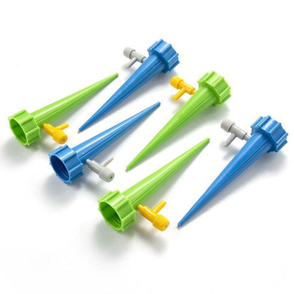 10 pack adjustable plant watering spikes slow release valve, self-watering garden stakes for indoor outdoor plants