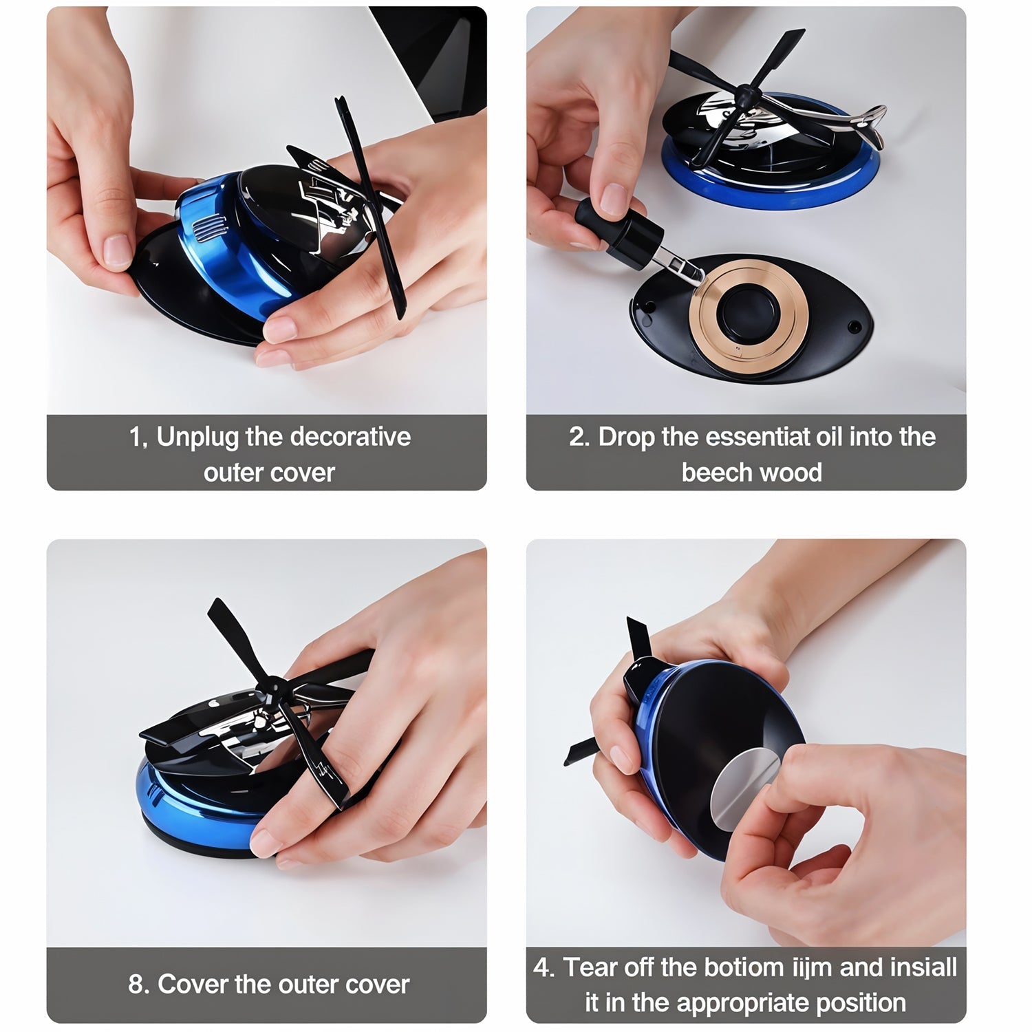 luxury car dashboard freshener with essential oil, cute helicopter air freshener for car interior, solar powered car aroma diffuser with fan, car interior decoration with perfume diffuser, eco friendly solar car air freshener for long lasting fragrance