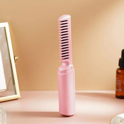 USB hair straightener brush India, 3 temperature setting straightener brush, portable hair styling tool for Indian hair