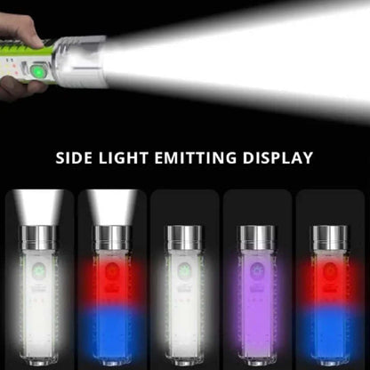 stylish LED torch with pattern light design, compact USB flashlight for night use, mini torch with rechargeable battery India, portable flashlight with cool LED light patterns, pocket-sized pattern LED torch for travel,