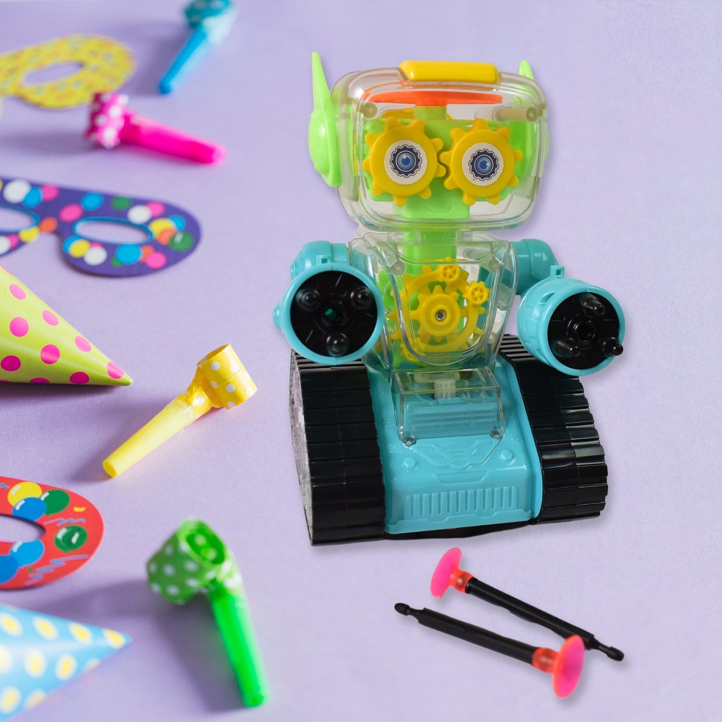 gear movement robot toy with transparent design, interactive robot car for kids with music and flashing lights, transforming gear robot toy with colorful wheels, electric toy robot car for children aged 3 to 10,