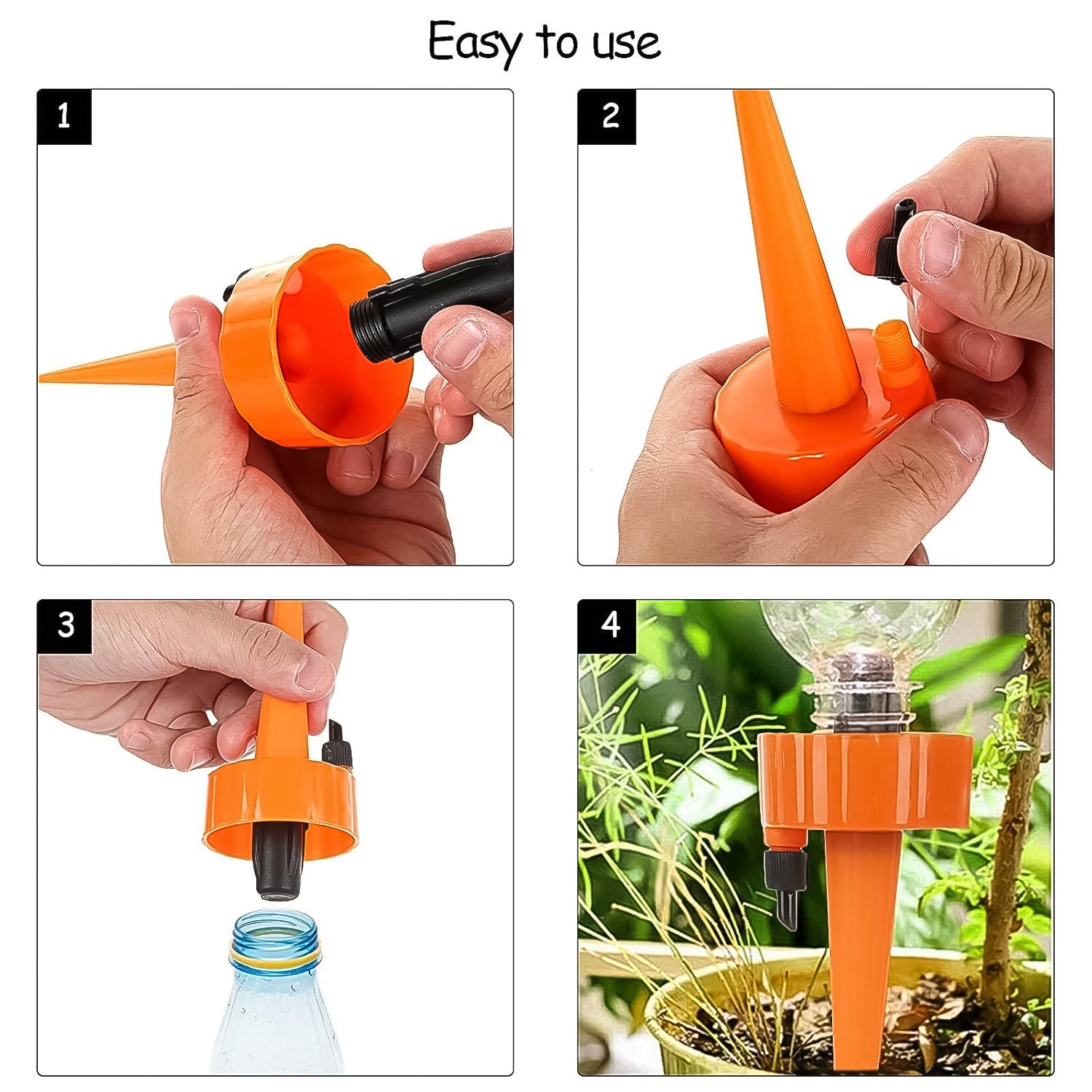 plant watering dripper spikes, adjustable drip irrigation stake, plastic watering spike set, slow release plant waterer, 