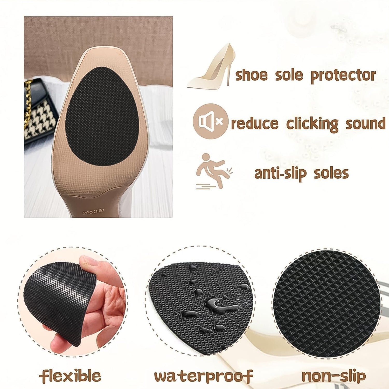 shoe grip sticker set, anti-slip pads for shoes, non-slip grip patches for footwear, waterproof traction stickers for shoe soles,