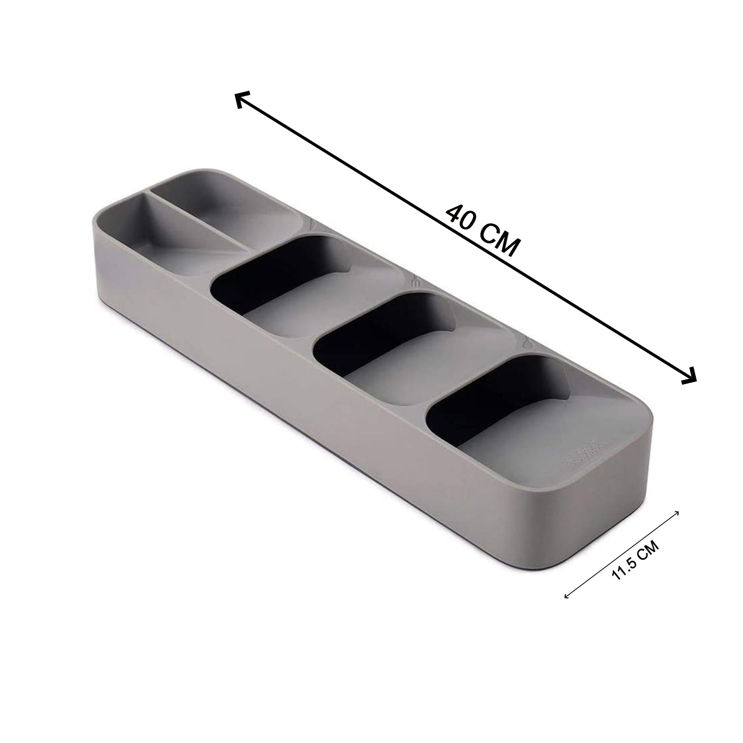 Cutlery tray box shown with a variety of utensils organized in slots, cutlery tray box, kitchen drawer organizer, plastic cutlery organizer, spoon fork knife holder, compact cutlery storage, modular kitchen tray, utensil tray