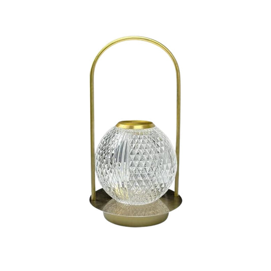 rechargeable 7 W LED touch lamp with built‑in 1800 mAh battery, cordless dimmable night light touch control, portable round crystal‑ball rechargeable desk lamp, USB‑C charging outdoor bedside touch lamp


