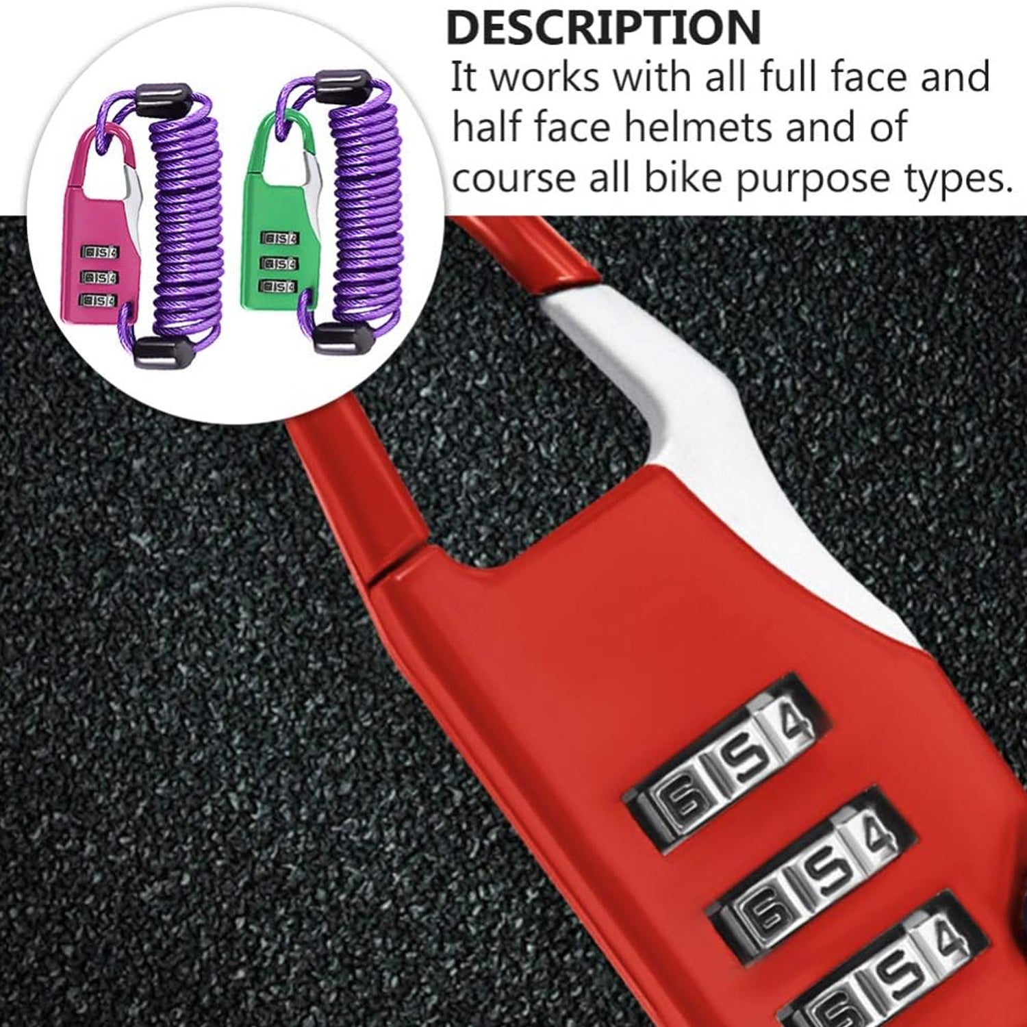 best anti-theft dial padlock with built-in cable in India, 3-digit combination padlock for luggage and backpacks, secure number lock for school and gym lockers, travel-friendly padlock with steel cable and dial, resettable code padlock with wire loop