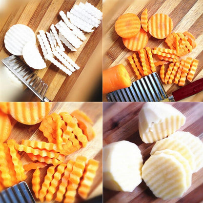 crinkle cutter knife, stainless steel chopper, vegetable slicer wavy blade, french fry cutter, salad chopper tool, potato crinkle cutter, wavy vegetable knife