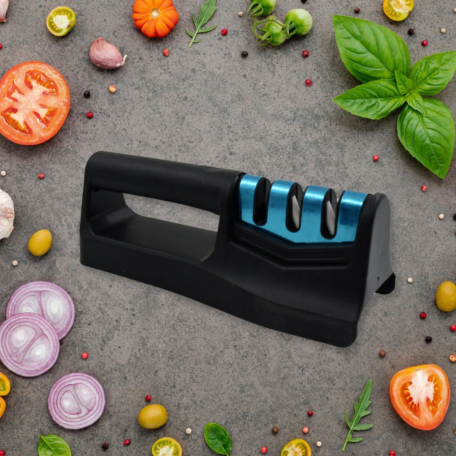  4-in-1 sharpening tool for blunt knives, professional manual sharpener for kitchen use, blade sharpening tool for stainless steel knives