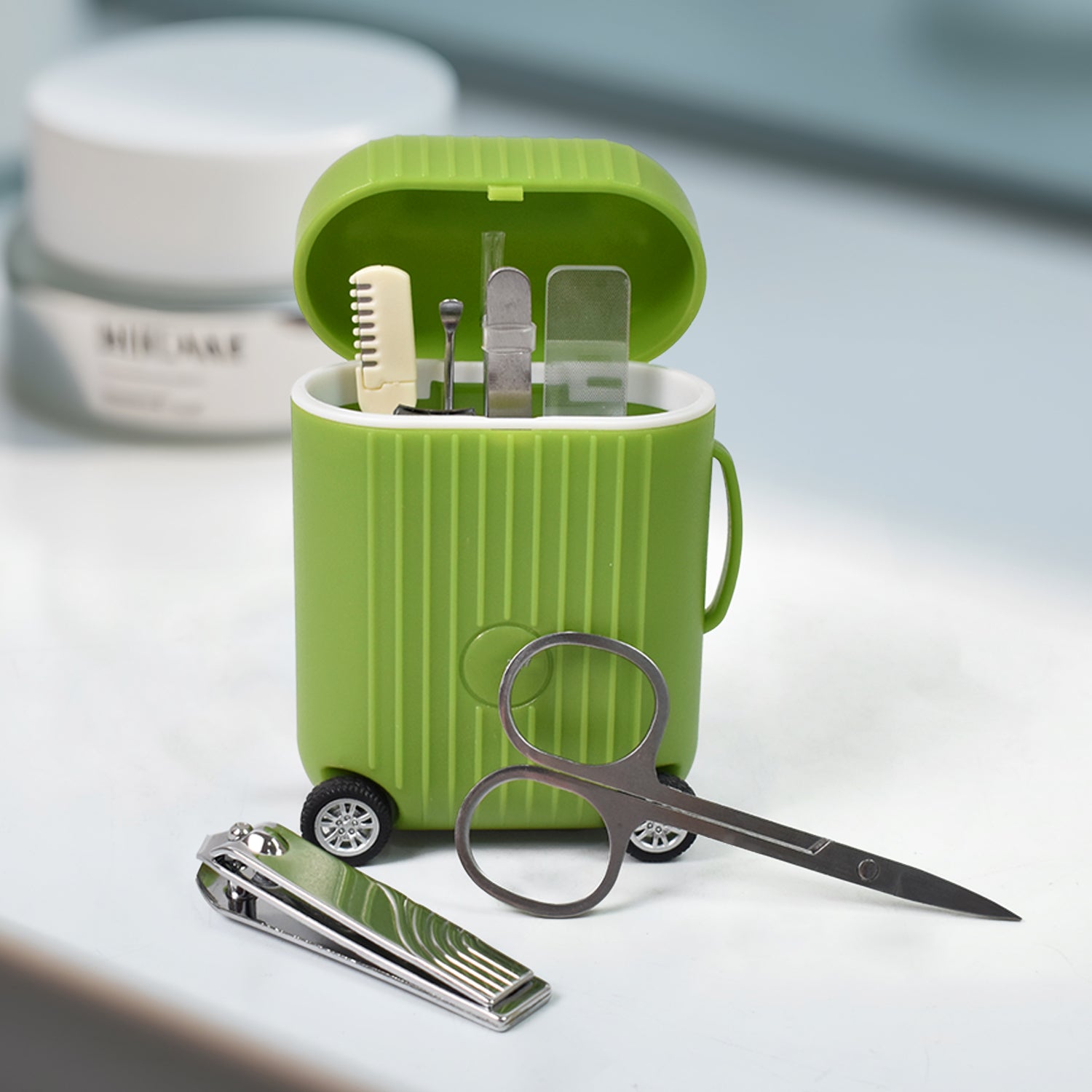 nail grooming kit, manicure pedicure set for women, stainless steel nail kit, salon quality manicure set, travel nail kit with case,