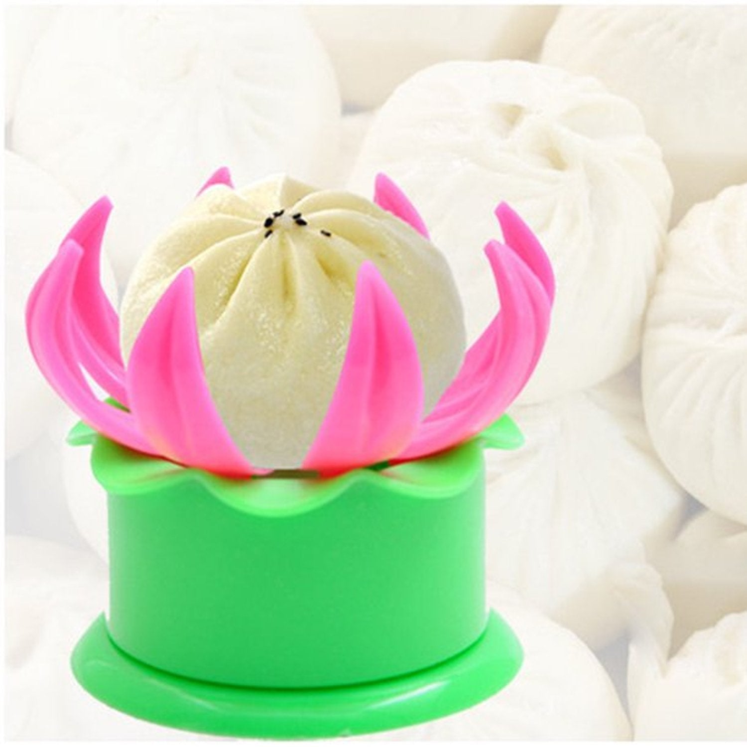 momos maker, baozi mold, plastic dumpling maker, steamed bun mold, flower shape momo maker, kitchen tools for momos, stuffing spoon set, PP plastic baozi maker