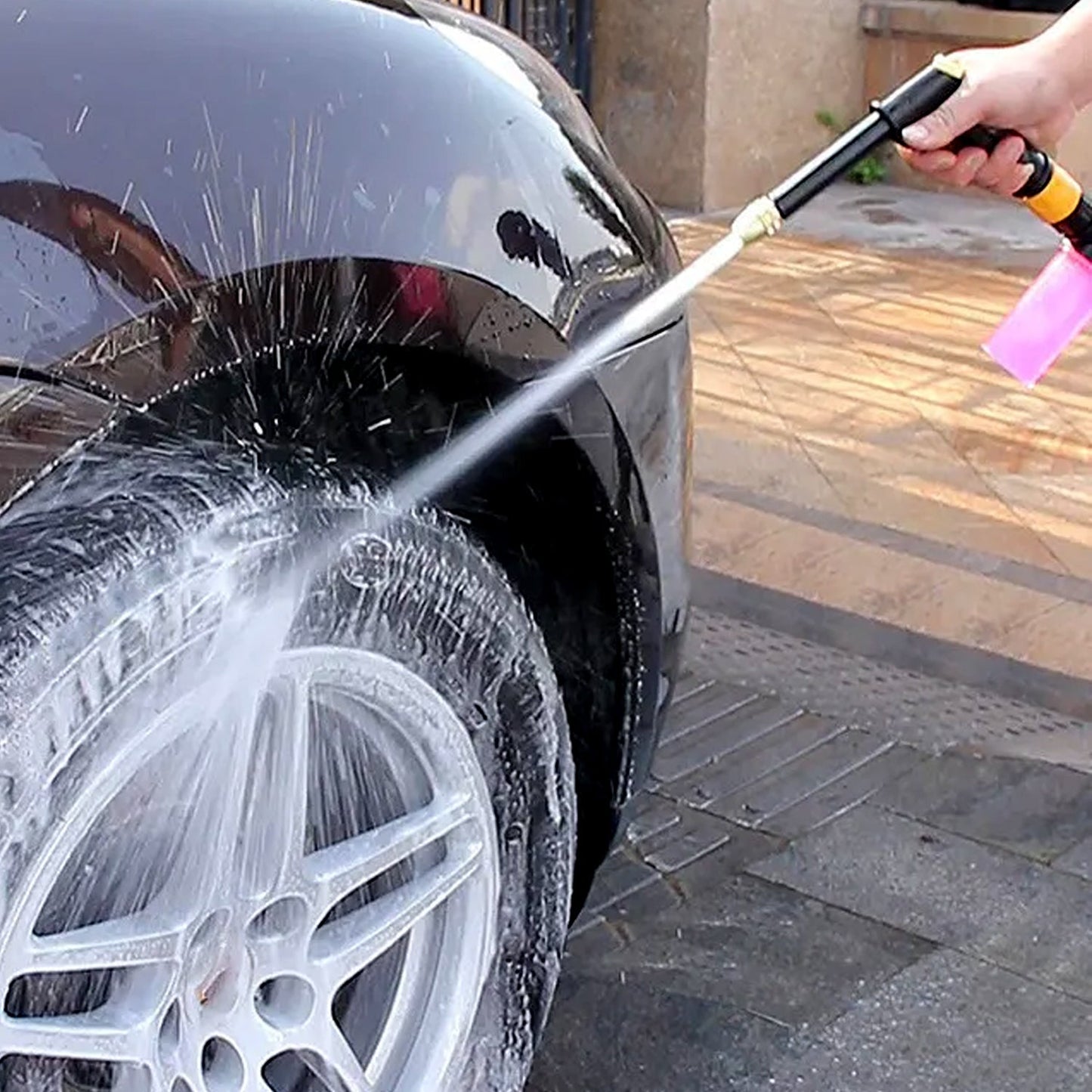 heavy duty brass sprayer for outdoor use, water jet spray gun for plants and vehicles, multi-function brass hose nozzle