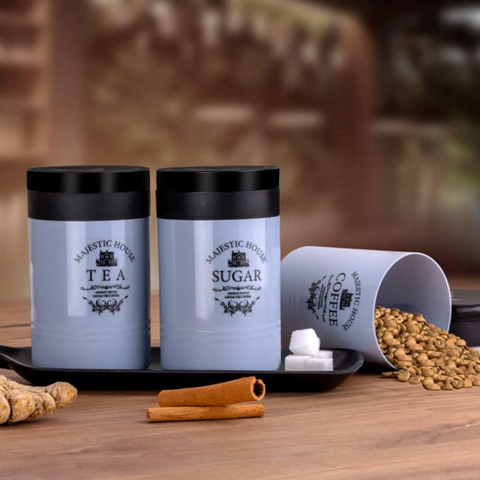 airtight containers set for tea coffee sugar, kitchen storage jars set of 3, airtight storage jars for daily use, tea coffee sugar container set for kitchen,