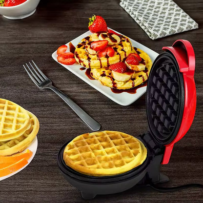travel waffle maker for pancakes snacks, mini waffle maker easy clean detachable plates

