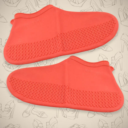 reusable silicone shoe cover with anti-slip grip, 1 pair medium waterproof shoe wrap for rainy season, rainproof shoe cover for outdoor walking, silicone rain protector for footwear during travel