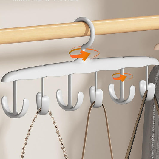 rotatable 12-hook tank top hanger for closet, space-saving hanger organizer with rotating hooks, multi-hook hanger for camisoles and tank tops, dorm room closet organizer hanger for clothes
