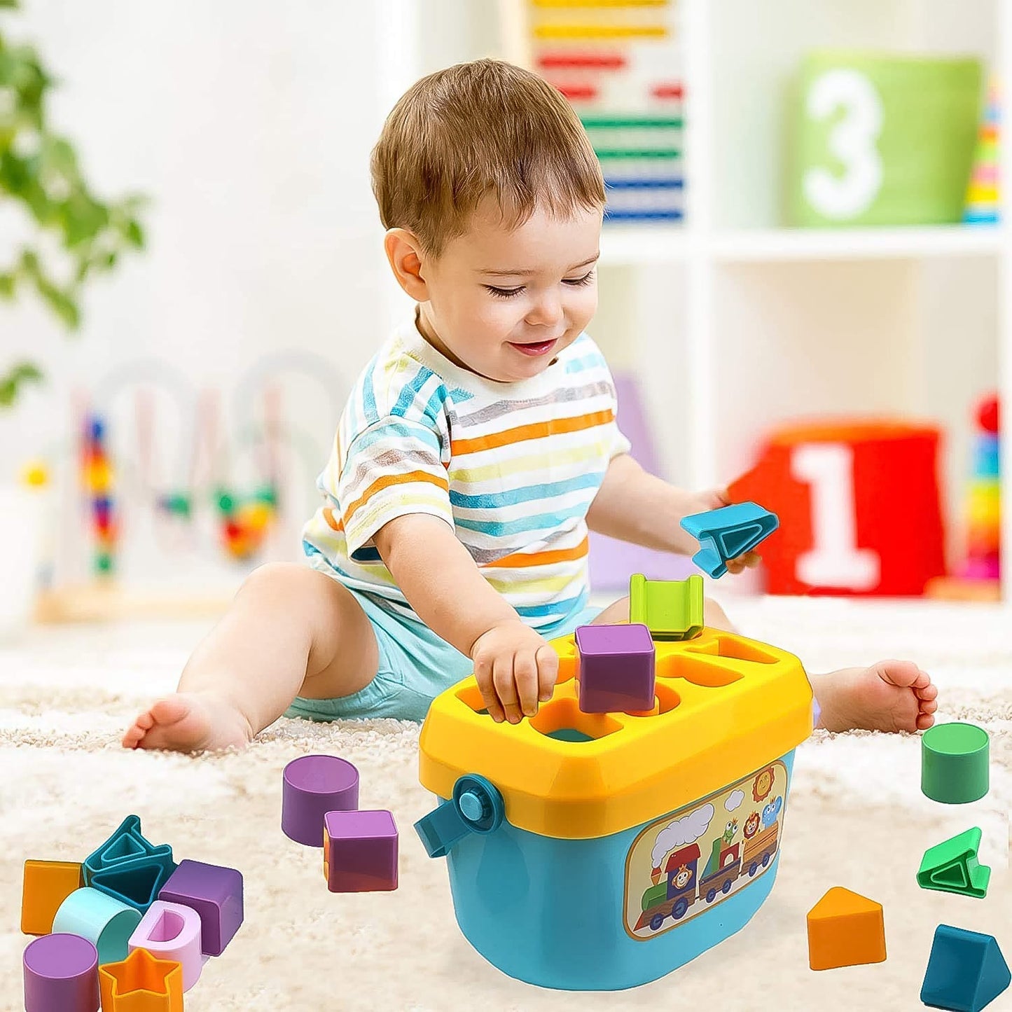 ABCD toys for toddlers, baby stacking blocks, baby shape learning toy, Montessori toys for toddlers India, educational shape blocks,