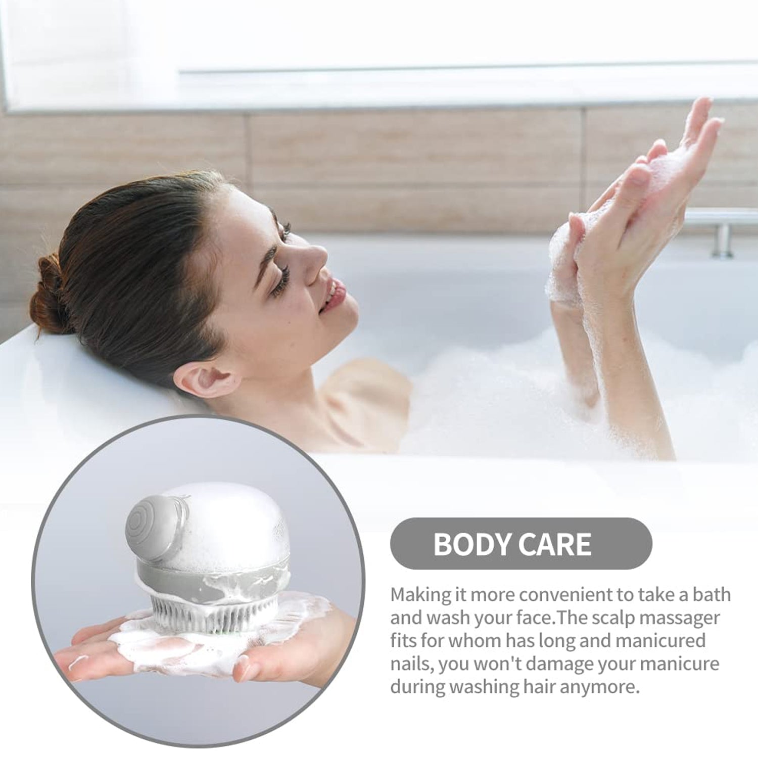  scalp cleansing tool with soft bristles, ergonomic scalp brush for shampoo and oil massage