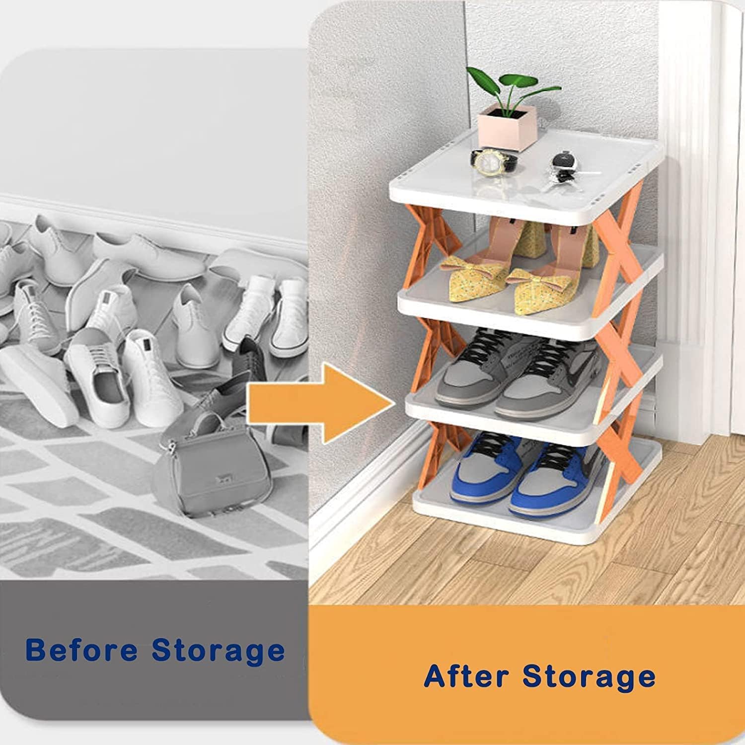 6 layer shoe rack, foldable shoe stand, portable shoe organizer, home shoe rack, office shoe storage, collapsible shoe shelf, shoe rack for small spaces, easy assemble shoe rack, space saving shoe rack, multifunctional storage rack