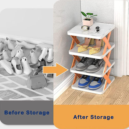 6 layer shoe rack, foldable shoe stand, portable shoe organizer, home shoe rack, office shoe storage, collapsible shoe shelf, shoe rack for small spaces, easy assemble shoe rack, space saving shoe rack, multifunctional storage rack