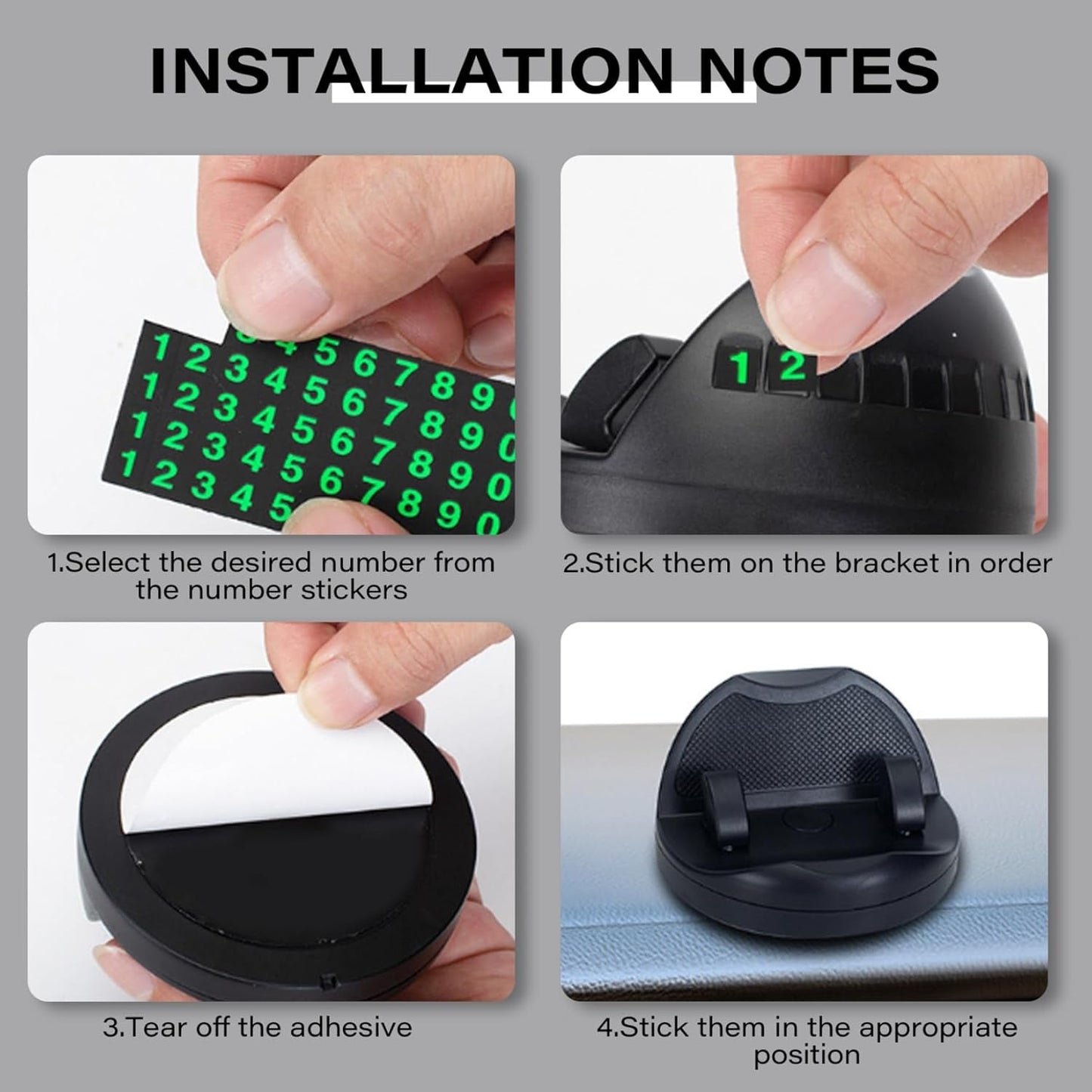 mobile holder with anti-skid pad for driving, reusable sticky phone stand for car interior