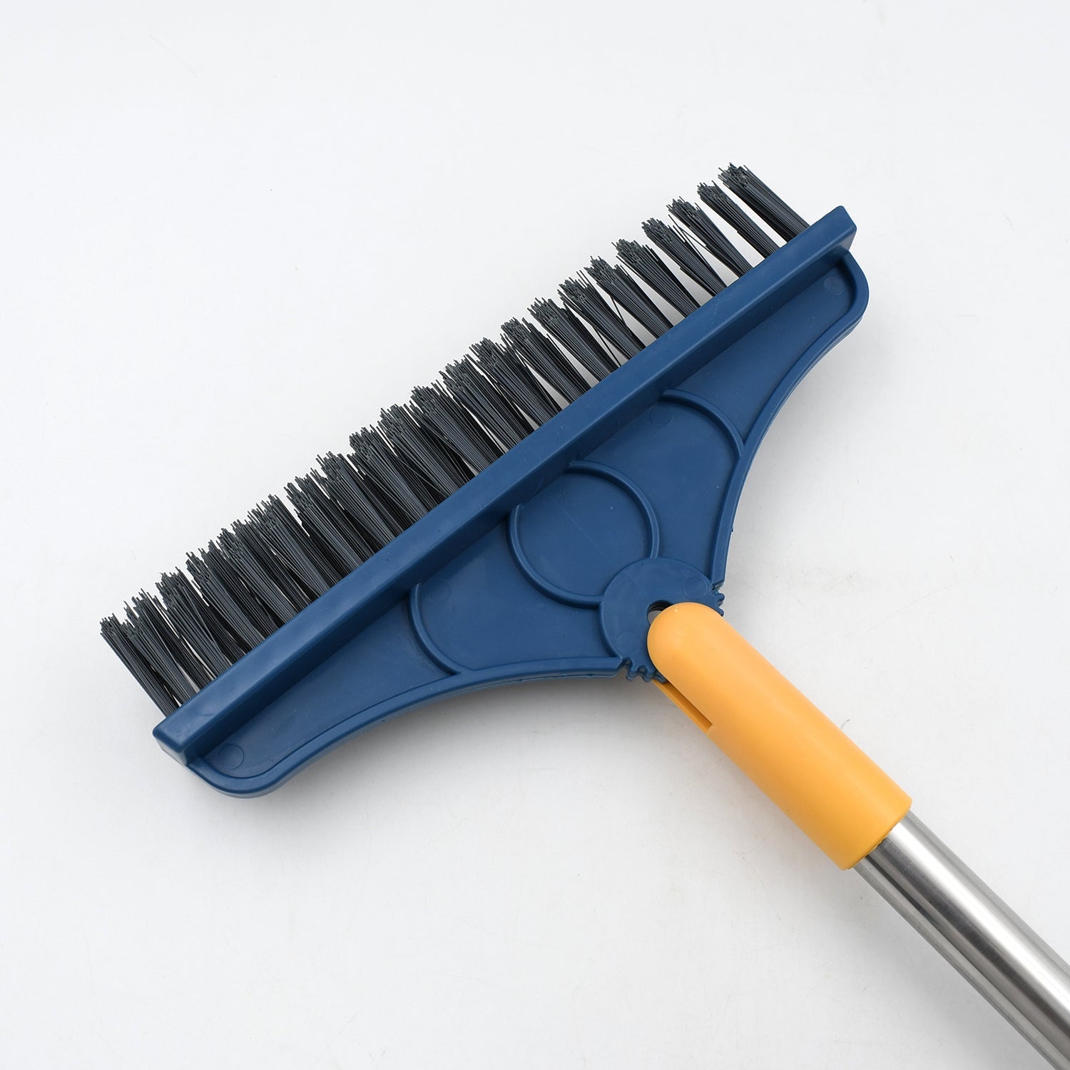 Rotatable cleaning brush with wiper, long handle for easy use, floor cleaning brush, cleaning brush with wiper, long handle scrubber, 2 in 1 bathroom brush, kitchen floor wiper, triangular cleaning brush, home cleaning tools