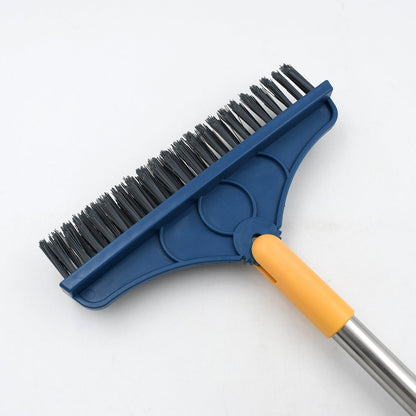 Rotatable cleaning brush with wiper, long handle for easy use, floor cleaning brush, cleaning brush with wiper, long handle scrubber, 2 in 1 bathroom brush, kitchen floor wiper, triangular cleaning brush, home cleaning tools