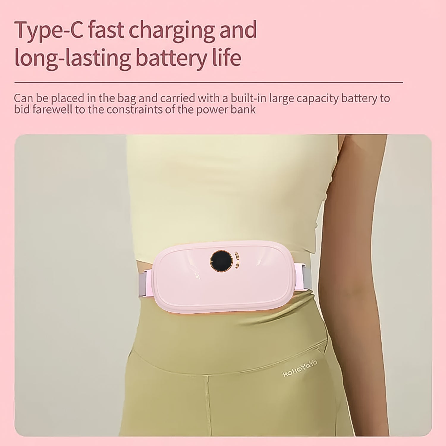 USB period massager heating belt rechargeable, vibrating heating belt for menstrual pain,