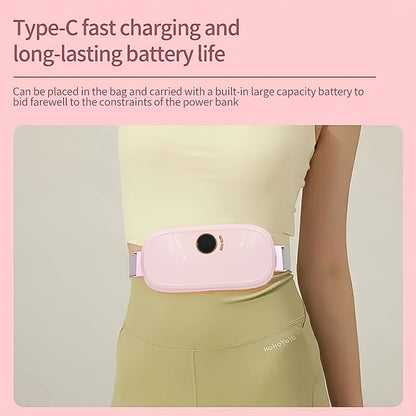 USB period massager heating belt rechargeable, vibrating heating belt for menstrual pain,