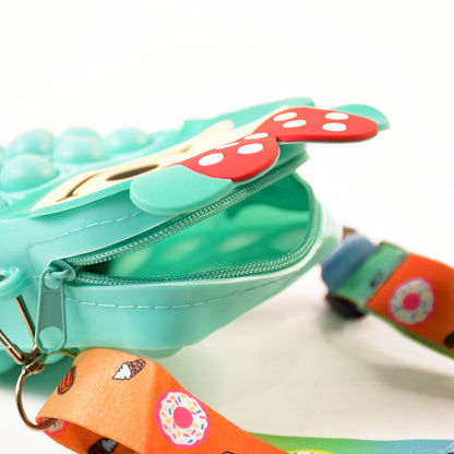 soft silicone kids purse, mini cartoon coin pouch, silicone money bag for kids