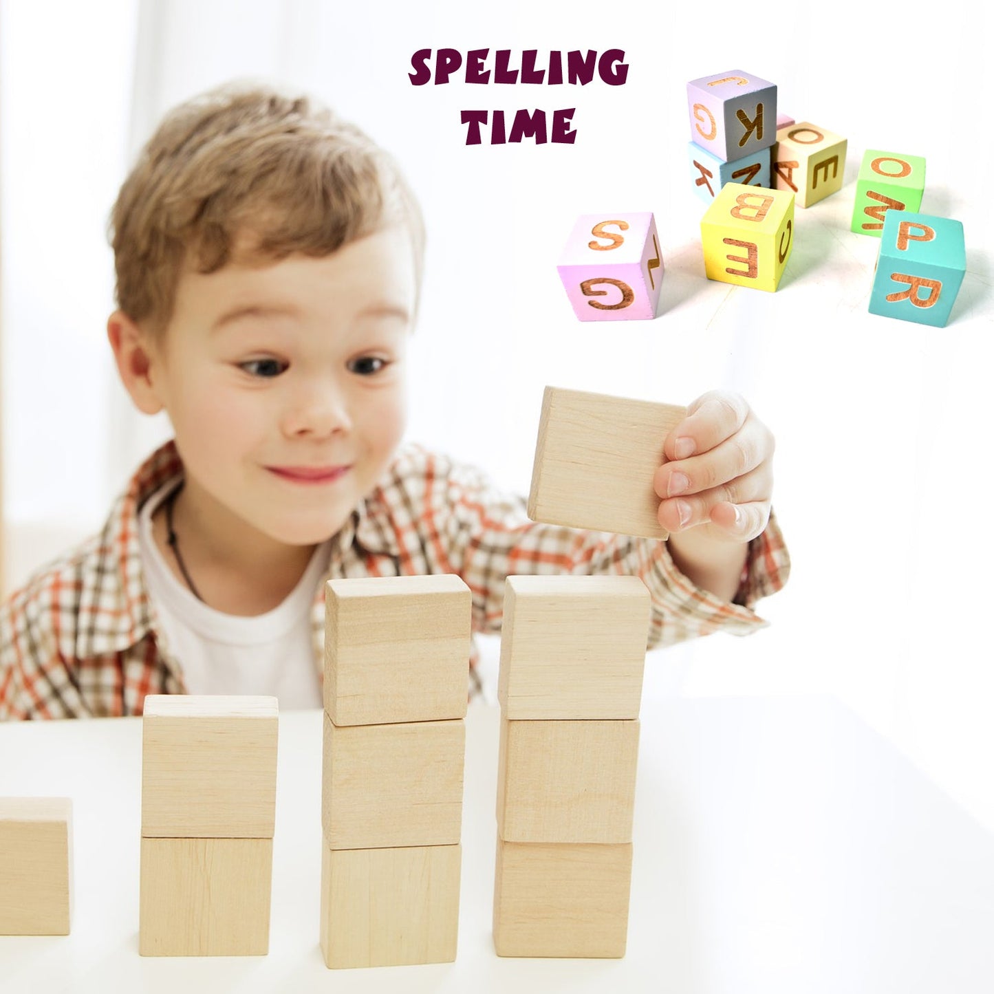 flash card and block puzzle toy for classroom and home use, early childhood learning tool with alphabets and words, interactive reading and spelling game for kids age 3+

