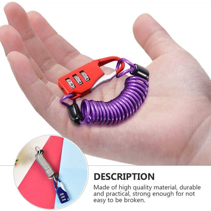 strong anti-theft cable padlock set for safety, small combination lock for suitcase and laptop bag, 