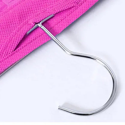 6 pocket hanging purse organizer for wardrobe, transparent handbag organizer for closet, vertical hanging shelf for purse storage,