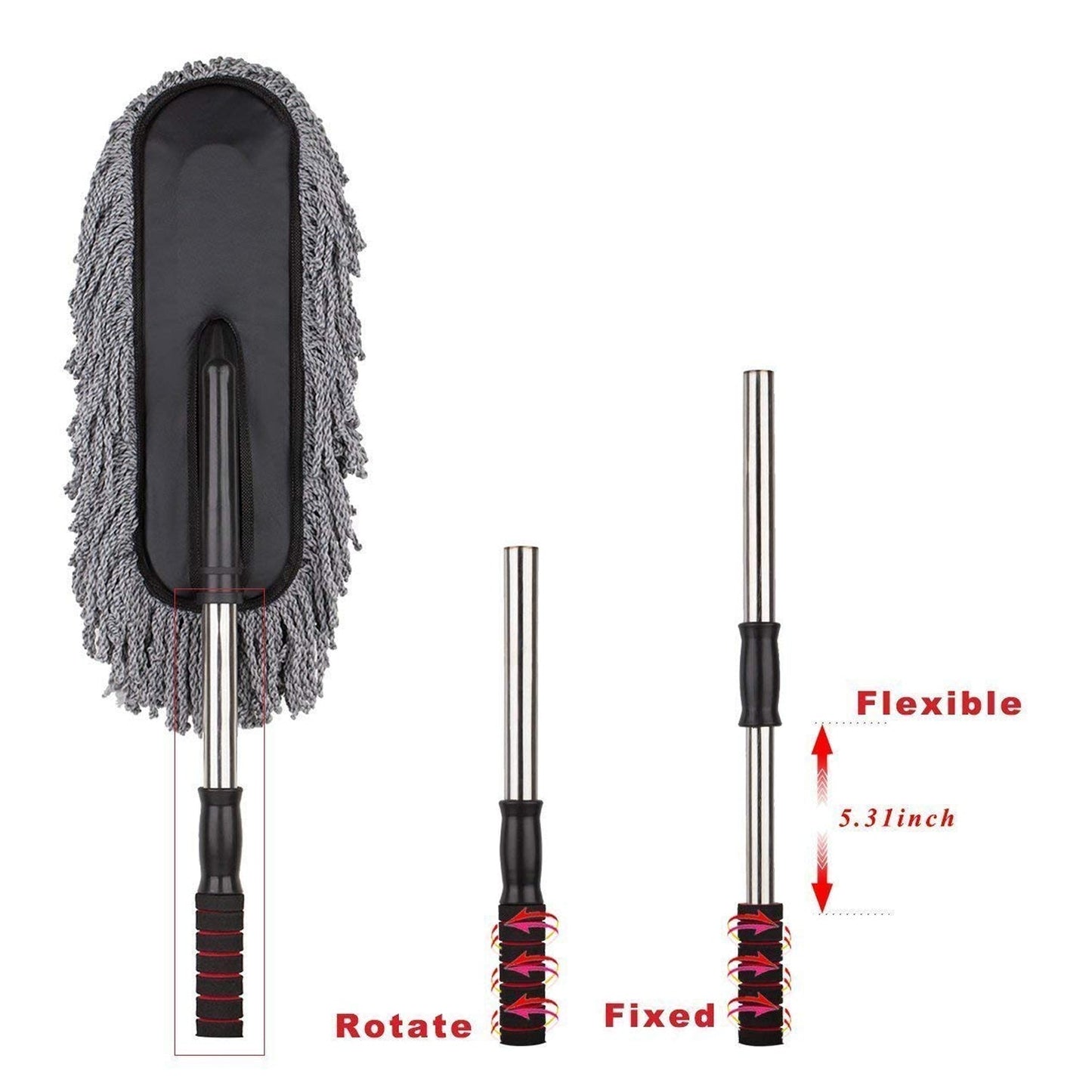 car duster, microfiber cleaning brush, car cleaning tool, long handle duster, multipurpose car brush, vehicle dust remover, interior cleaning brush