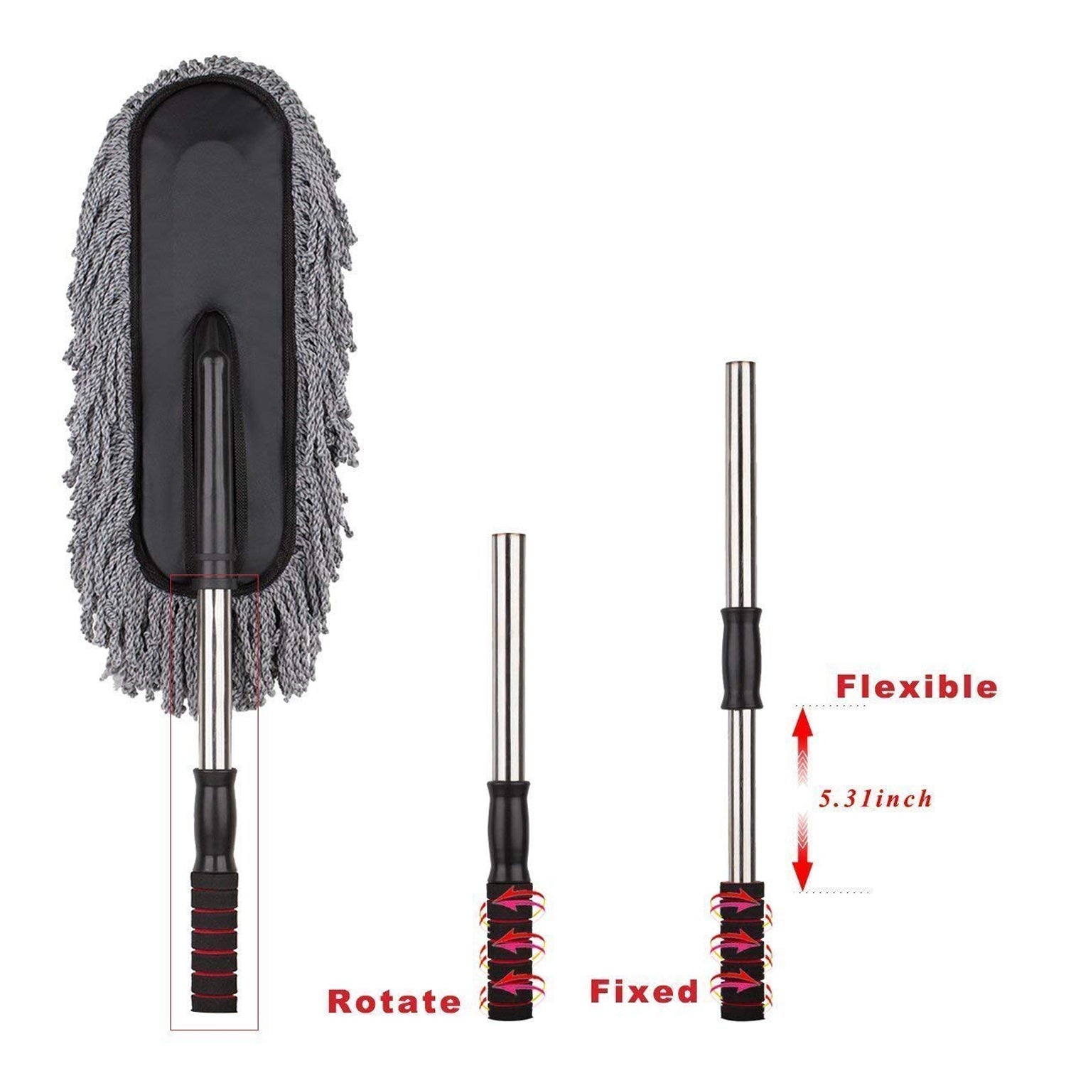 car duster, microfiber cleaning brush, car cleaning tool, long handle duster, multipurpose car brush, vehicle dust remover, interior cleaning brush