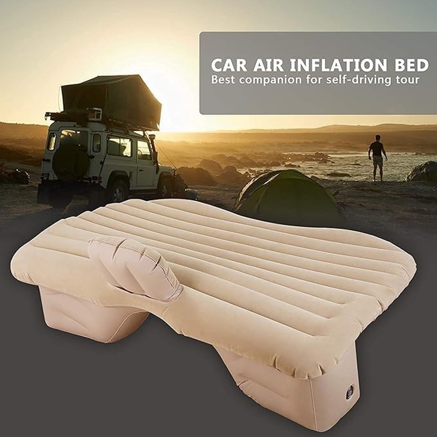 car inflatable mattress, car backseat air bed, portable car mattress India, car air bed with electric pump, car bed with pillows,