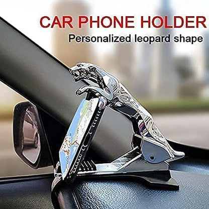 jaguar phone holder, leopard shape mobile stand, car dashboard phone mount, 360 rotation phone clip, luxury car phone holder, mobile holder for car