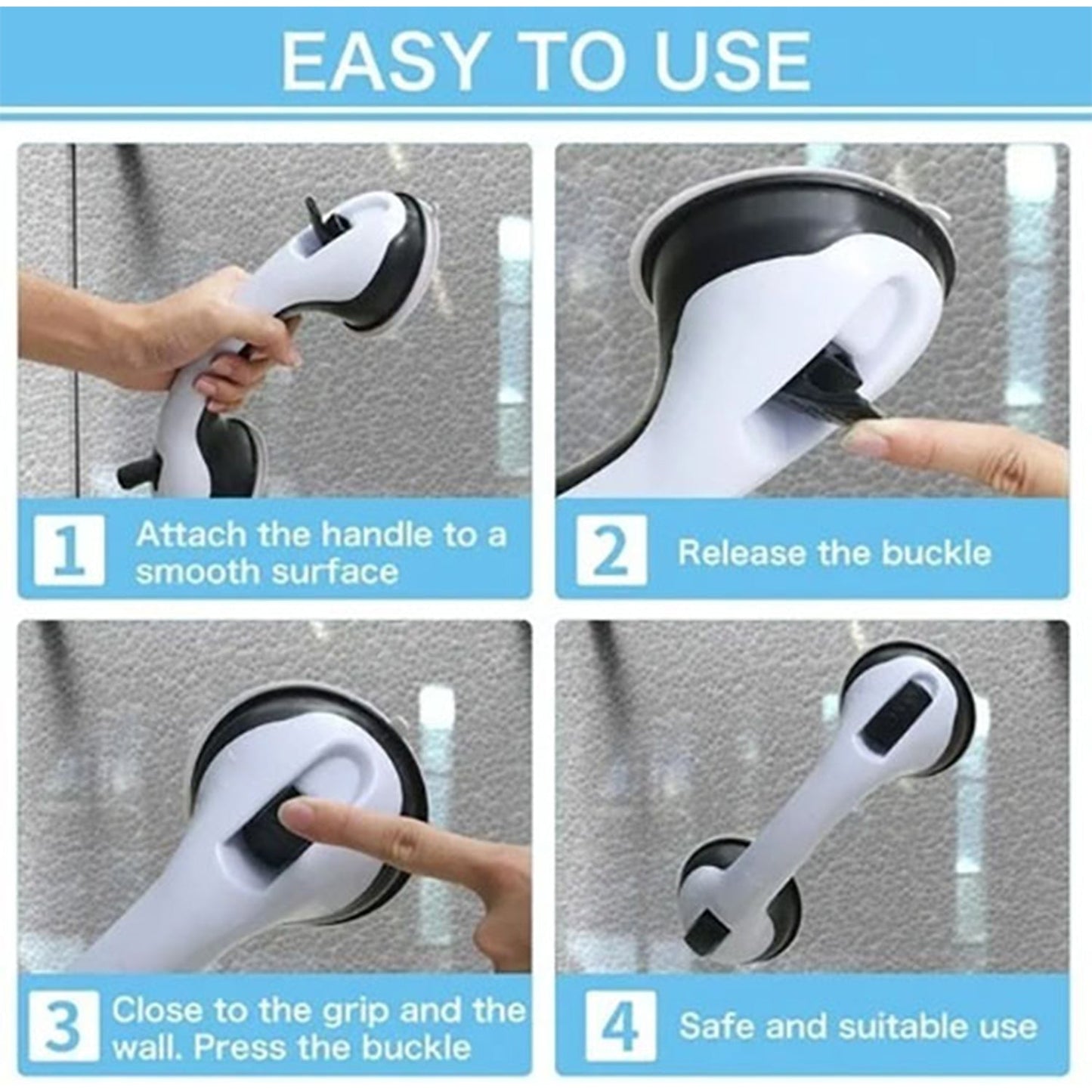 Convenient helping handle for stuck doors. helping handle, vacuum grip handle, bathroom support bar, door support handle, suction handle for tiles, portable grip handle, support bar for elderly