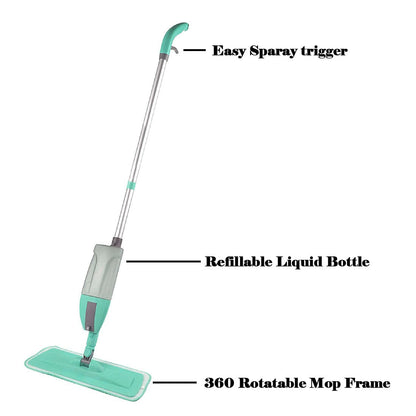 Mop with spray function and detachable cleaning pad, spray mop, floor cleaning mop, 360 rotating mop, microfiber mop, reusable mop, water spray mop, home cleaning tool, mop with spray bottle