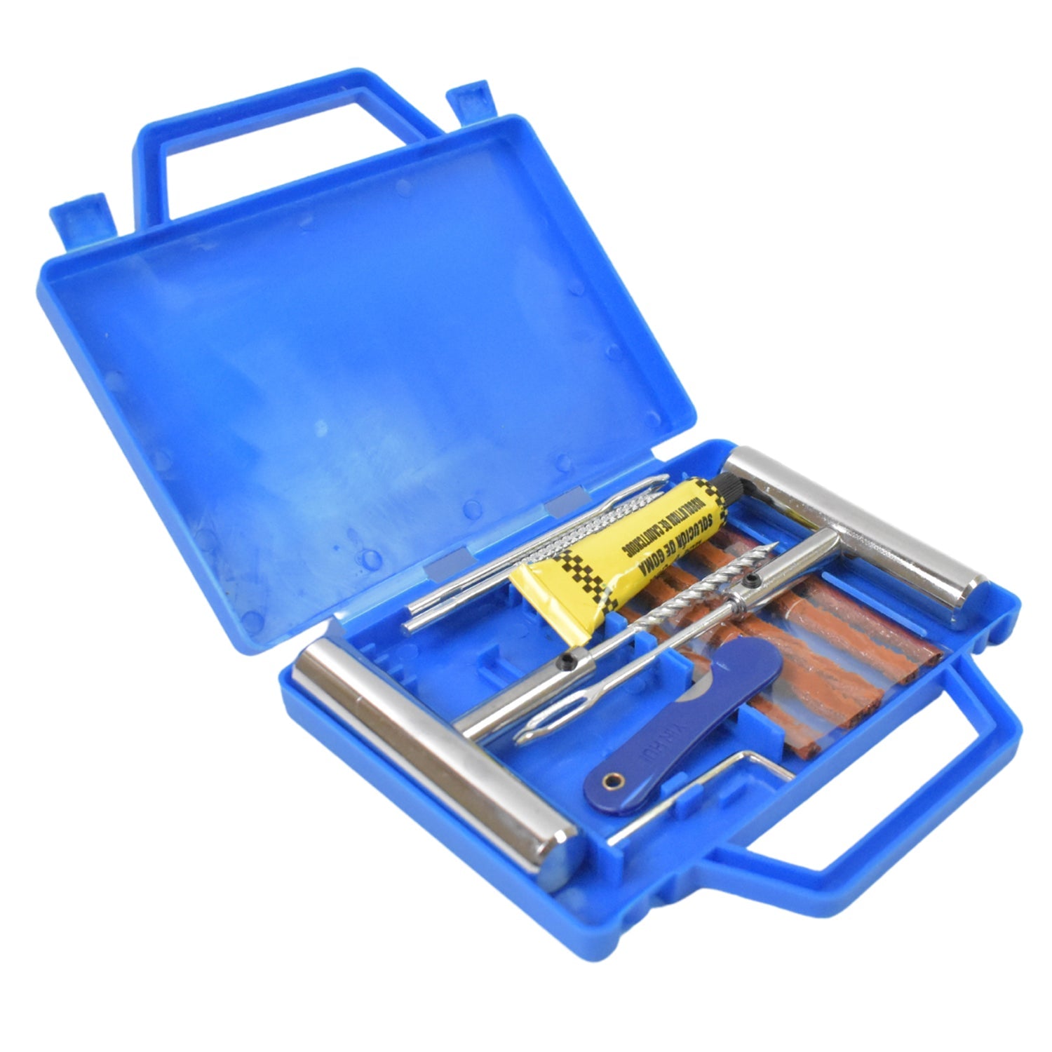 tyre puncture kit for bike and scooter, best car tire repair kit in India, DIY tyre repair set with plug tools,
