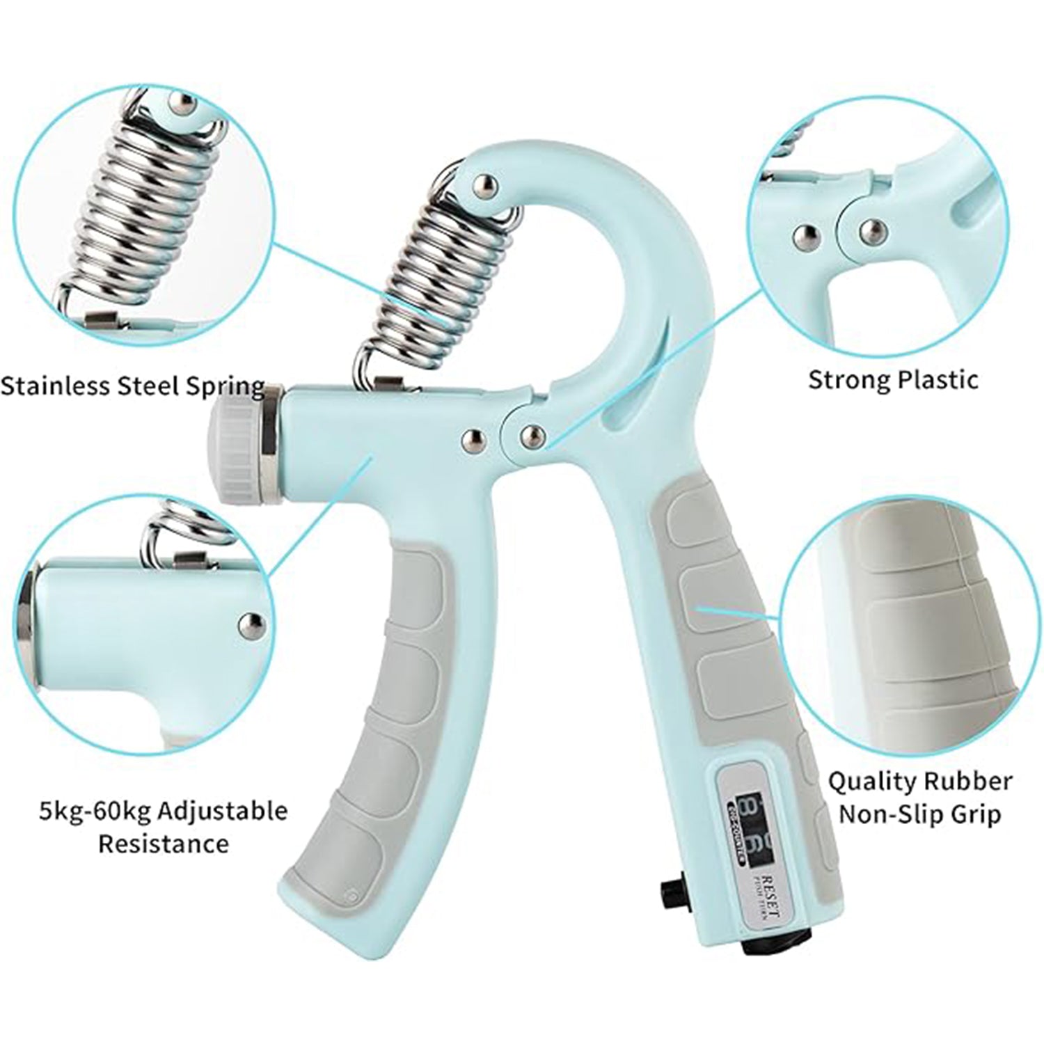 Adjustable hand gripper ideal for seniors, athletes, and office workouts
