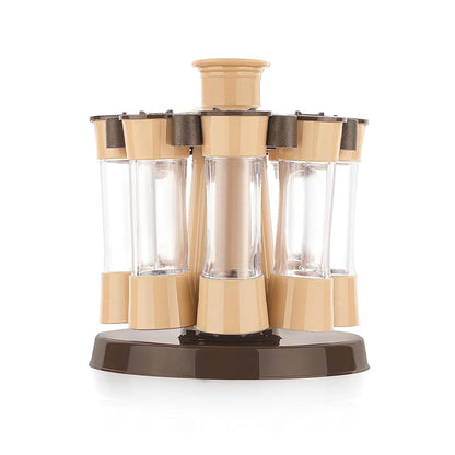 durable 360° rotating condiment stand India, food‑grade plastic revolving masala rack