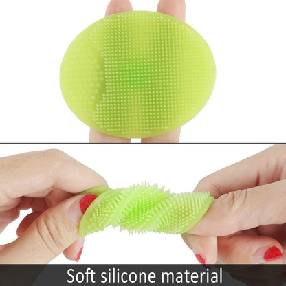 soft silicone bath and facial cleansing brush 2 pc set, dual sided silicone face exfoliation brush India, gentle silicone facial scrubber for sensitive skin, reusable silicone cleansing brush for face and body, handheld silicone exfoliating brush set

