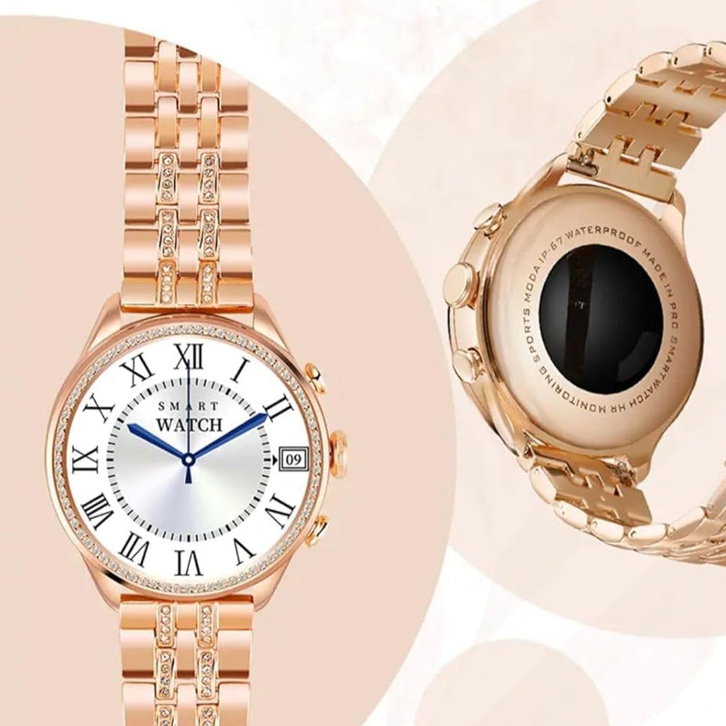 smartwatch with diamond-style strap for gifting, high-definition smartwatch for everyday and office use, Gen 9 smartwatch with stylish metal and silicone straps