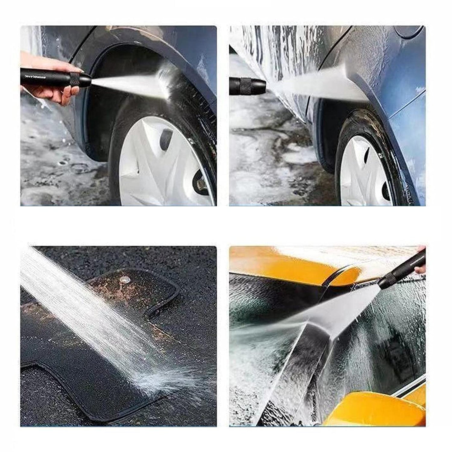 water nozzle, high pressure water gun, car wash spray gun, metal nozzle, garden water spray, adjustable spray gun, outdoor cleaning tool, heavy duty nozzle